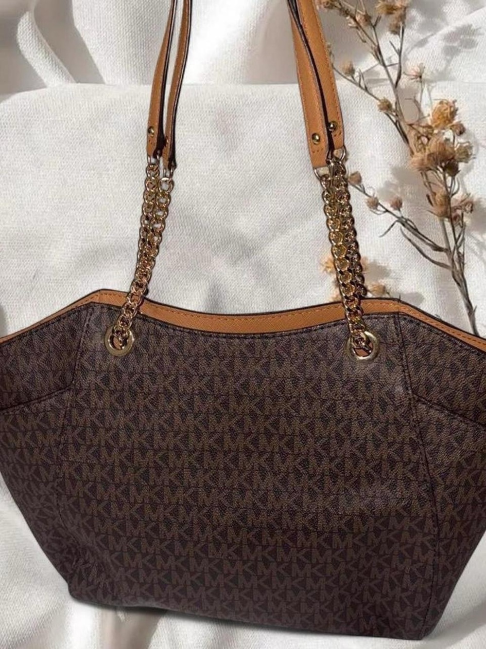 Michael Kors Jet Set Large Signature Logo Shoulder Bag - Picture 3 of 8